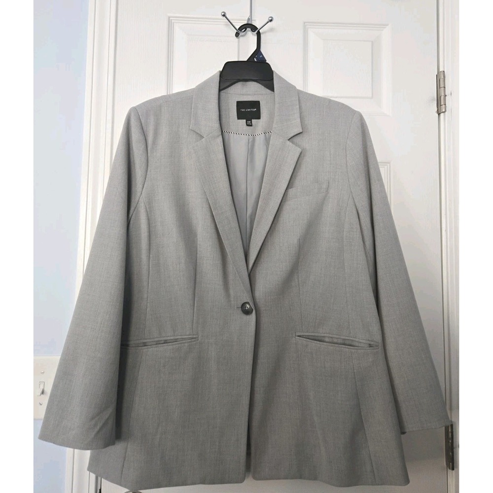 THE LIMITED GRAY CAREER LONG JACKET BLAZER SIZE 18 W WOMEN PLUS
